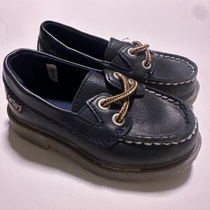 Carters Little Boy's Boat-Dress Shoes Size 7 Navy Blue Slip on Casual & Comfy